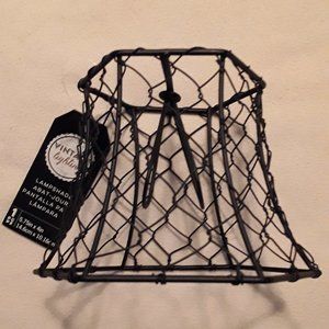 2 VINTAGE LIGHTING CLIP ON CHICKEN WIRE LAMPSHADES